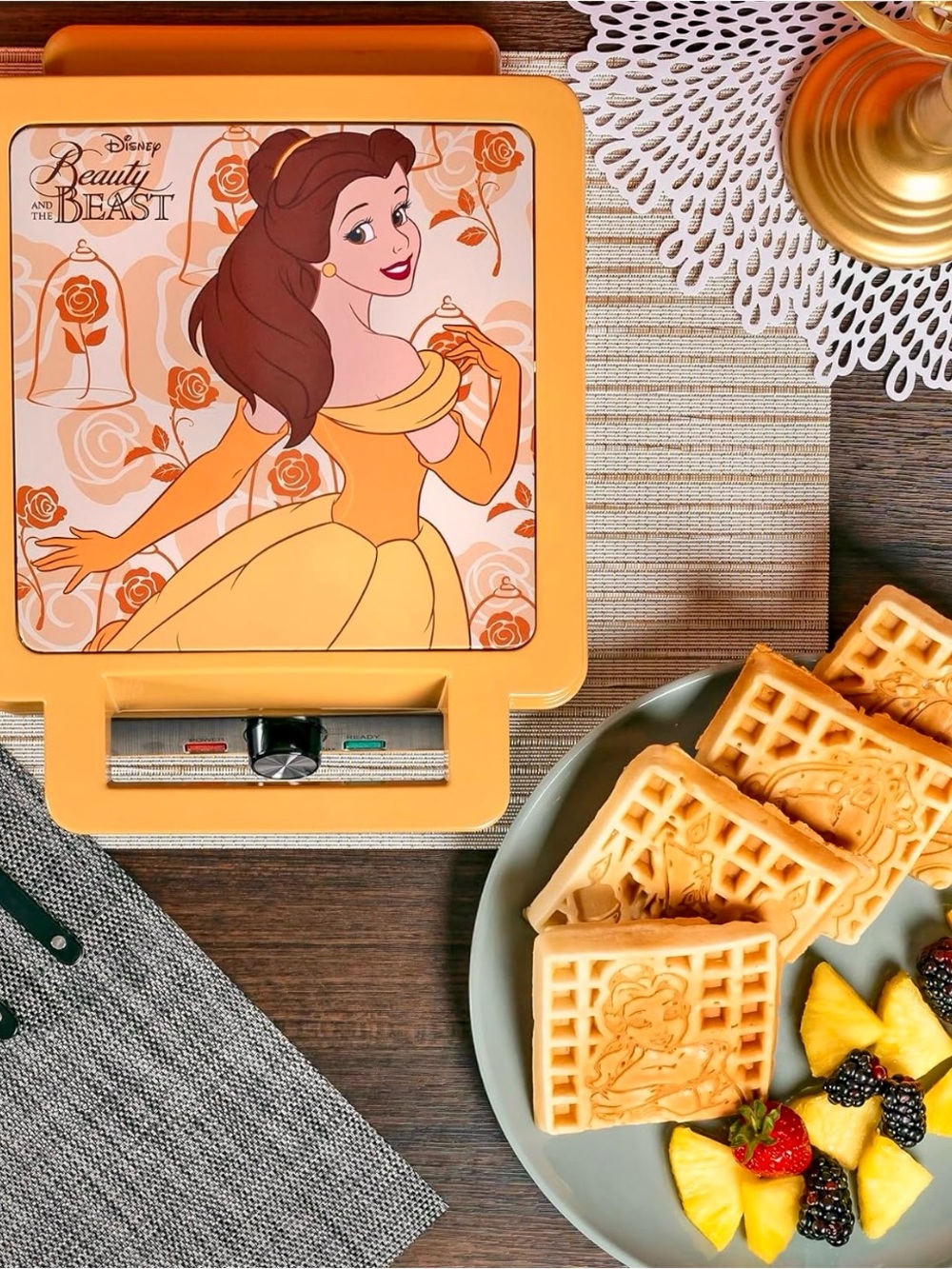 Disney Belle Character Waffle Maker in Yellow and Orange